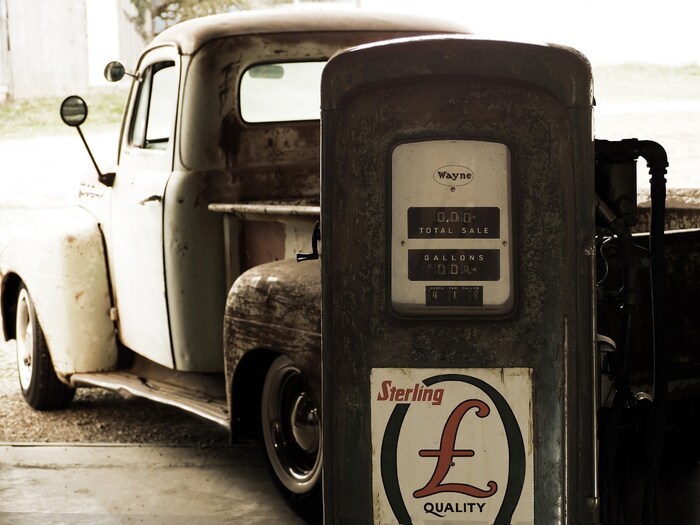 Zapfsäule Sterling, US Zapfsäule, vintage gas pump, Martin und Schwartz, petrol pump Wayne
